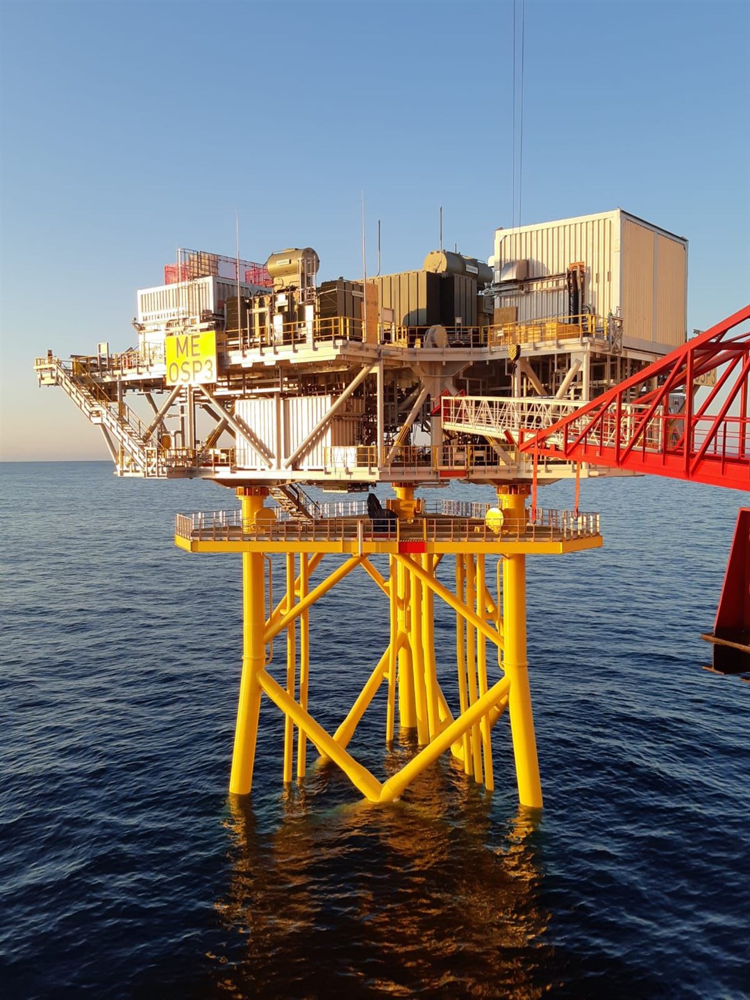 The first of three substation platforms has been installed at the Moray East site, which lies about 14 miles off the east coast of Caithness.