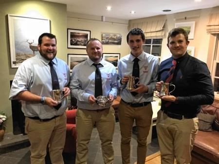 Ross Sutherland's 2018 player of the year award winners (from left) Aonghas Maciver, Kevin Drain, Ross Mellis and Jamie Johnston.