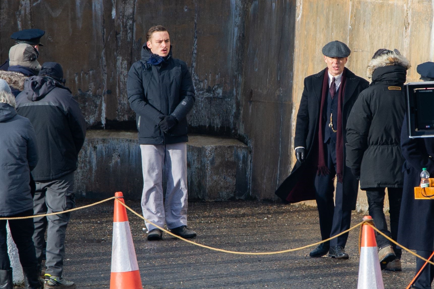 Michael Gray (Finn Cole) and Thomas Shelby (Cillian Murphy) reherse a scene...Picture: Daniel Forsyth..