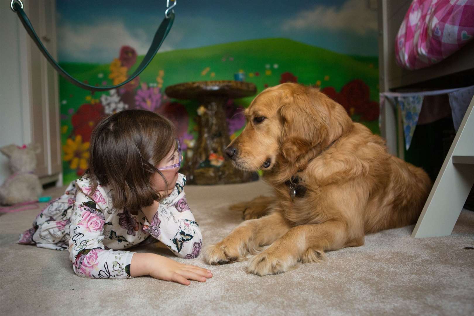 Assistance dog with child. Picture: Dogs for Good.