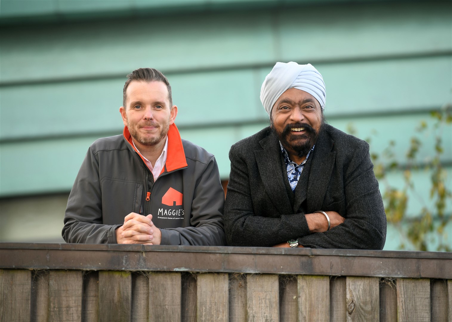 Andrew Benjamin, Maggie's Fundraising Manager and Tony Singh MBE Picture: James Mackenzie
