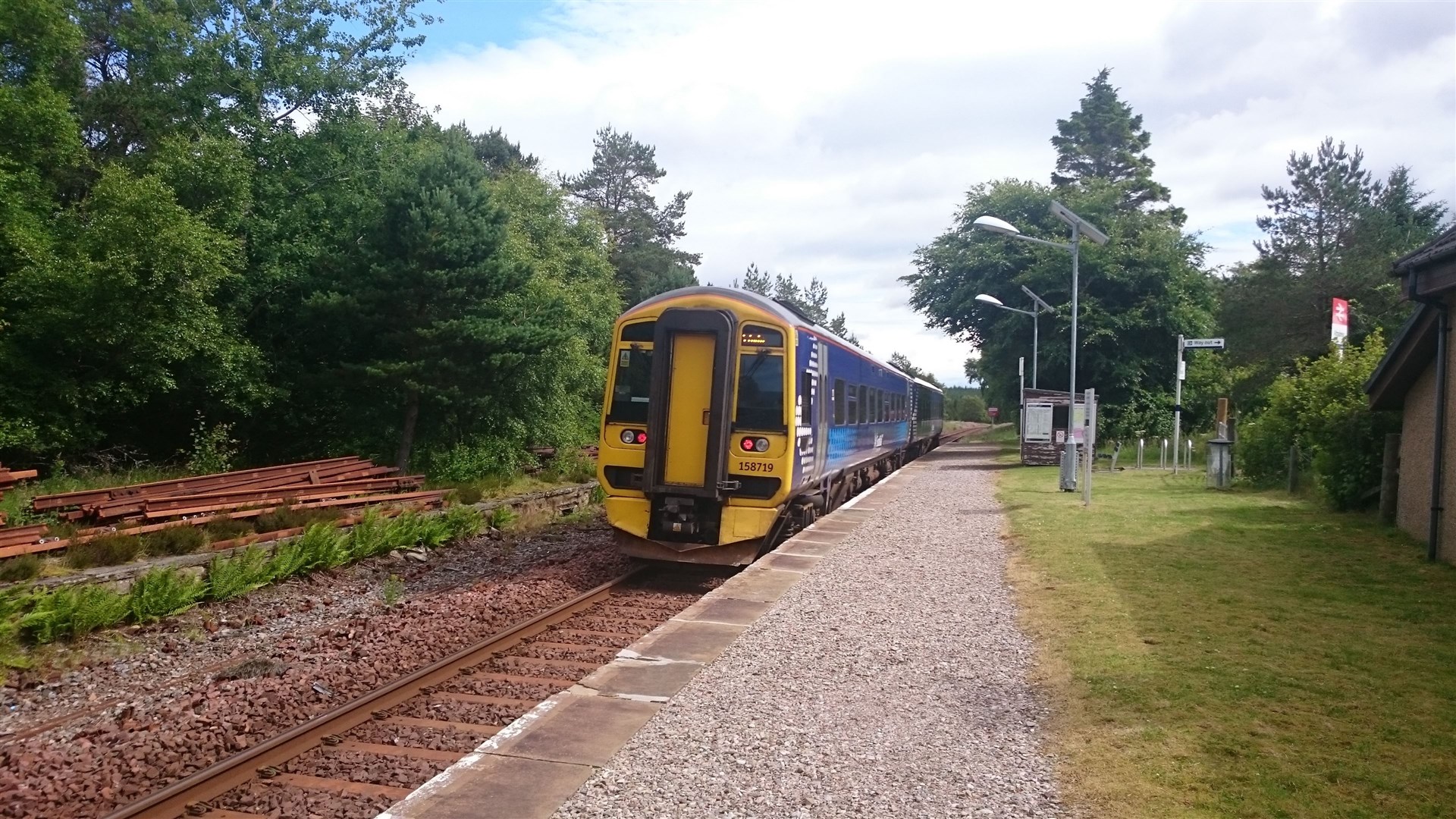 A ScotRail train on the Far North Line.