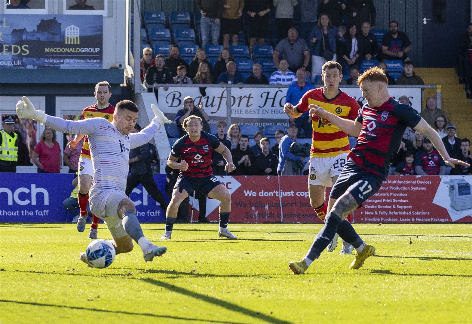 Sims felt Simon Murray's goal, bringing Ross County one behind Partick on aggregate, was the turning point. Picture: Ken Macpherson