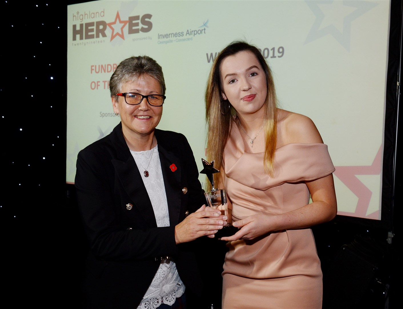 Fundraiser of Year winner Freya Anderson (left) with sponsor Fiona Campbell of ScotRail. Picture: Gary Anthony.