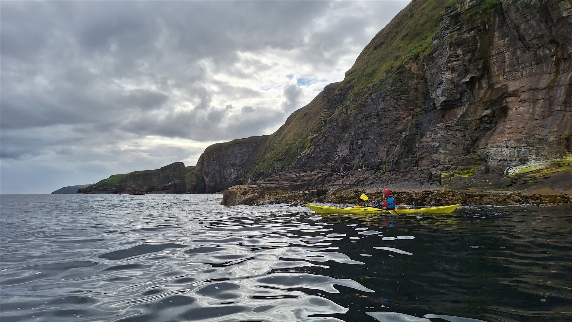 Ben Macgregor enjoys perfect conditions below the Caithness cliffs.