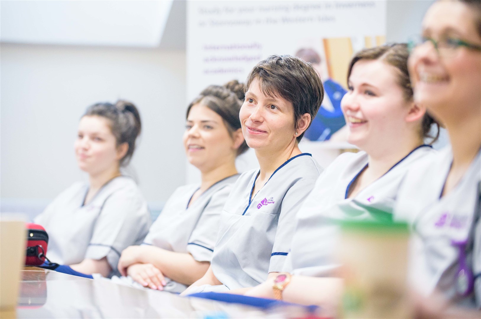 Nursing students during a course lesson at the UHI.