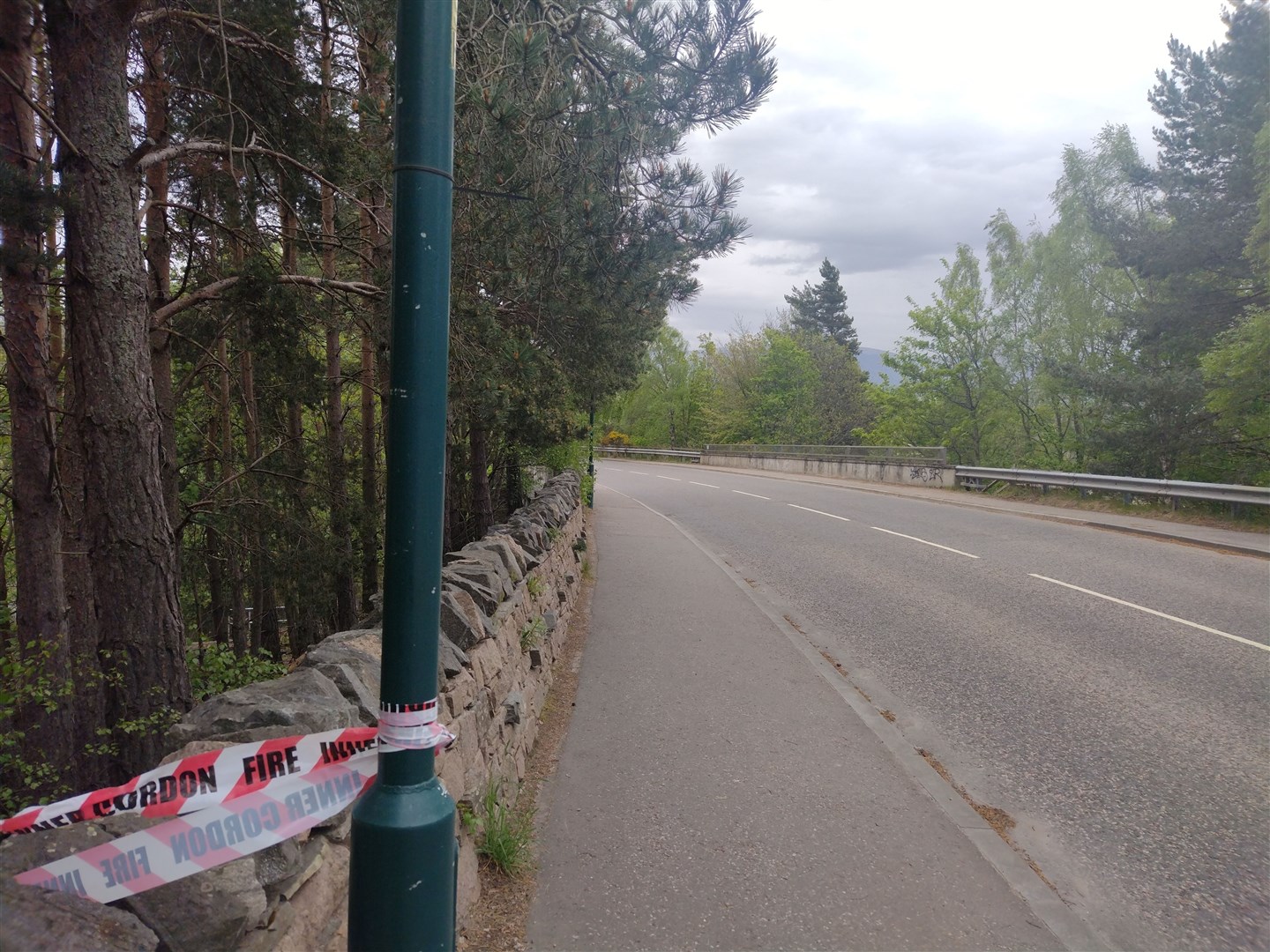 Road open again: the BTP cordon on Aviemore's ski road was opened after some four hours