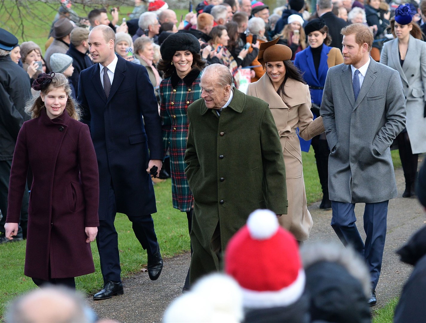 Meghan and Harry joined the Duke of Edinburgh and other family members for Christmas in Sandringham before they married (PA)