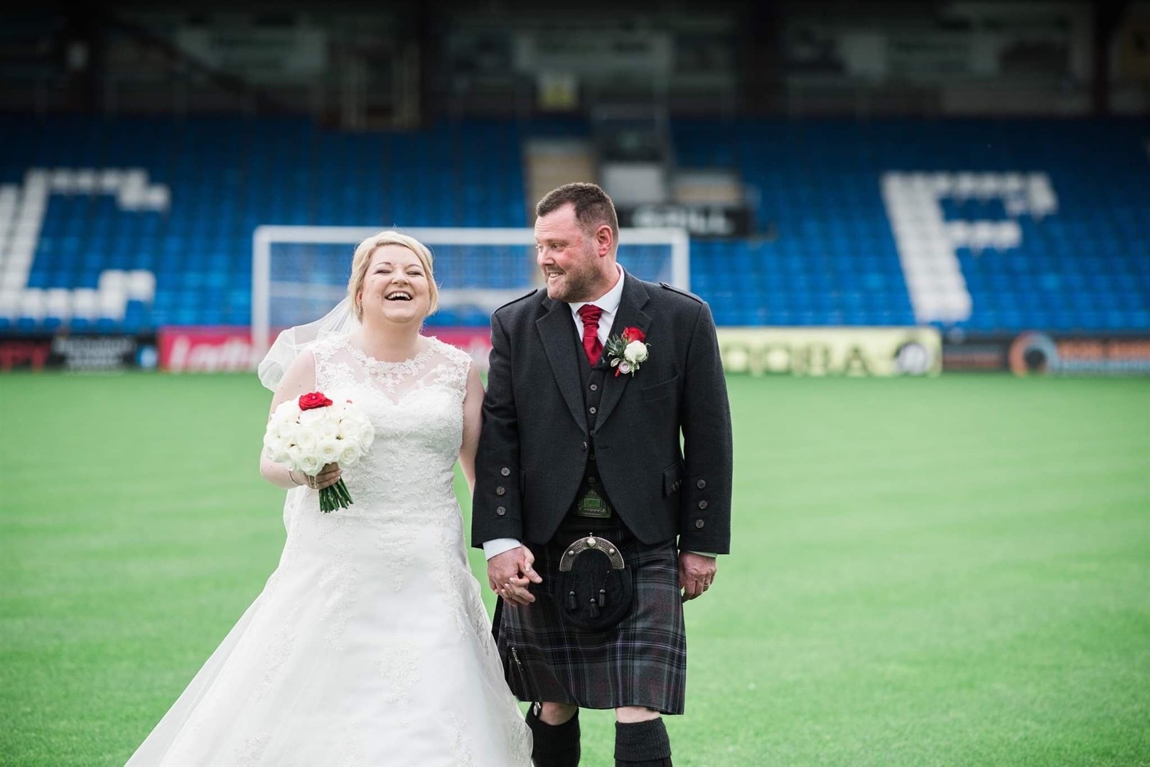Kenny and Amy MacLennan on hallowed turf that means even more to them now. Picture: Michael Carver.