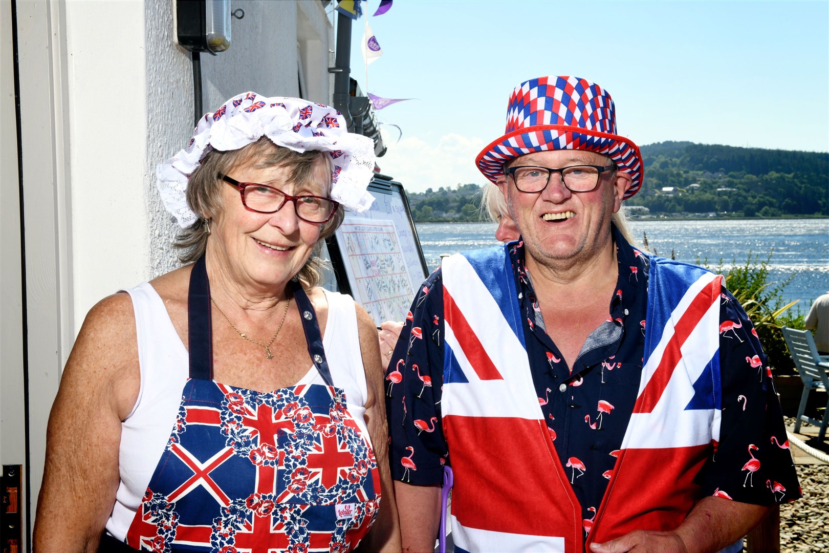 Queen's Jubilee Celebrations at North Kessock: Helen Henderson, volunteer and Tom Wall, Vice Chair of the North Kessock Ticket Office Project. Picture: James Mackenzie