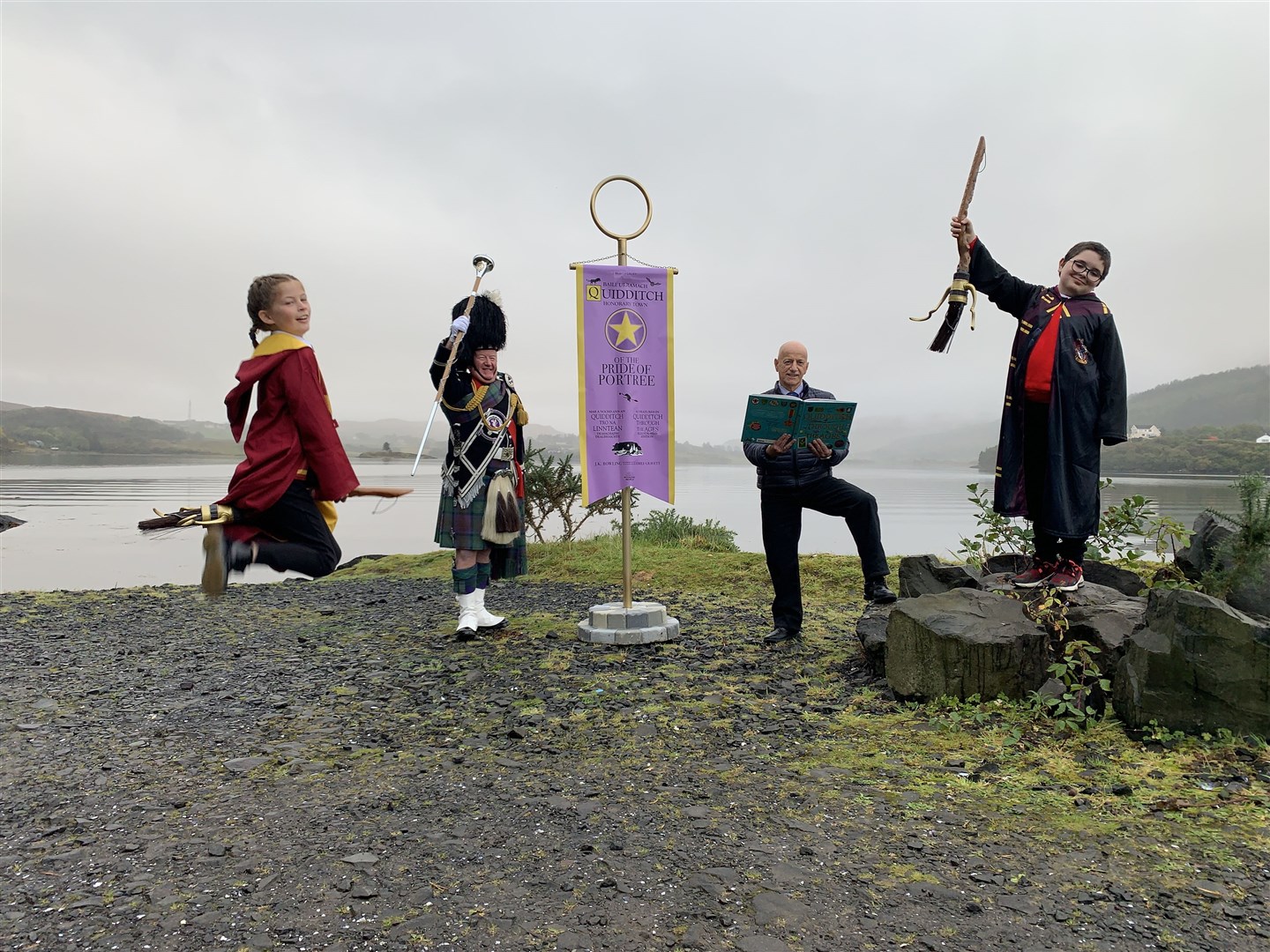 Portree celebrates Honorary Quidditch Town status.