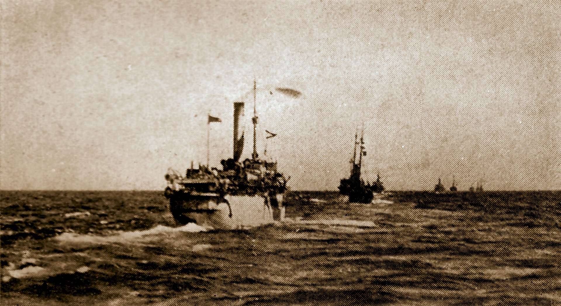 US minelayers in formation in the North Sea.