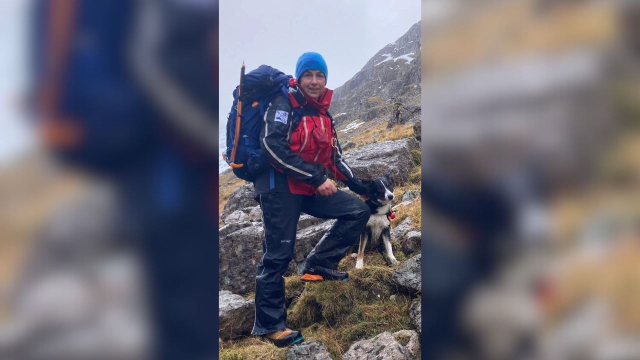 Alison Smith of Dundonnell Mountain Rescue, with her dog Meg. Picture: Alasdair Earnshaw/Dundonnell MRT.