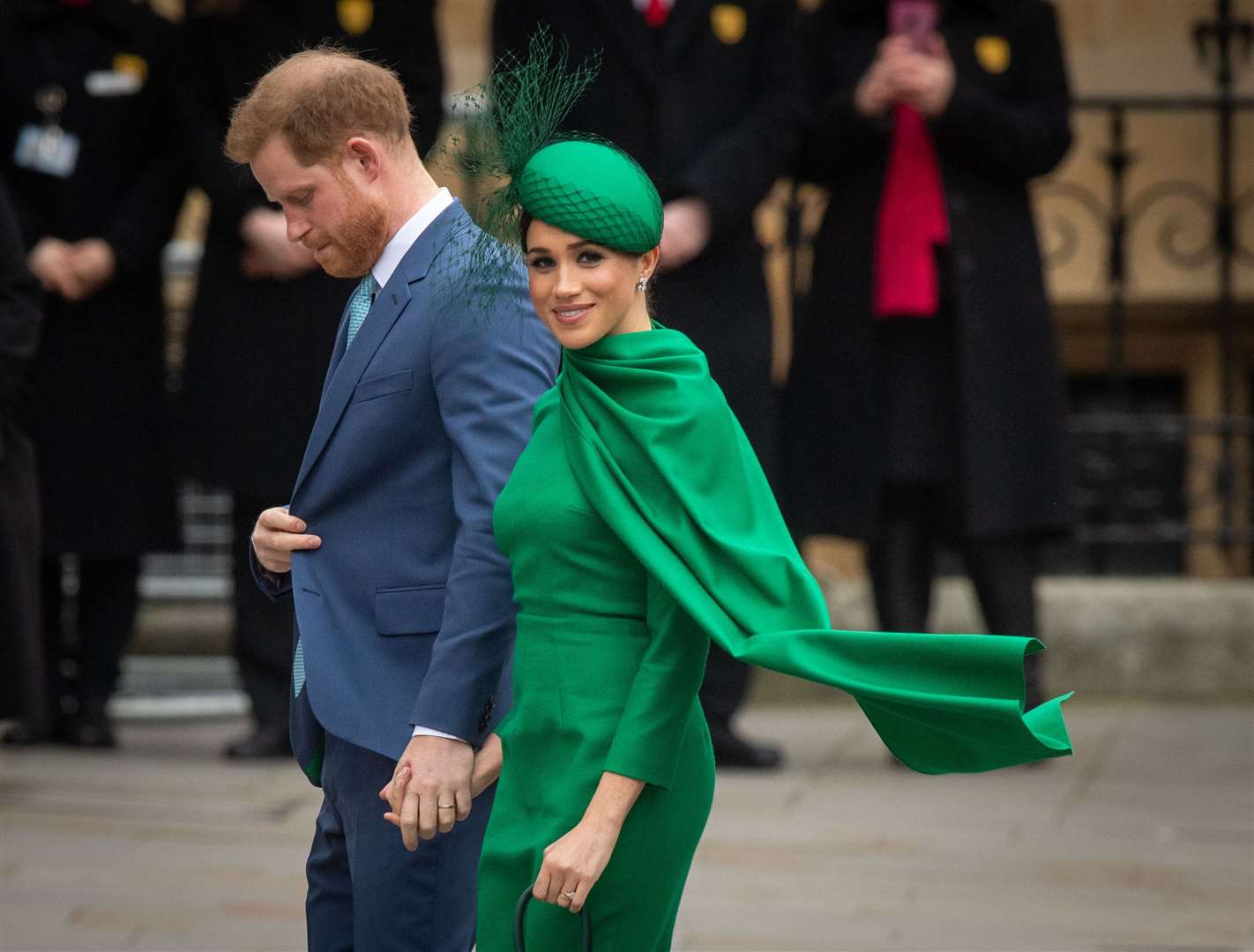 The Duke and Duchess of Sussex at Westminster Abbey for their final engagement before quitting as working royals (Dominic Lipinski/PA)