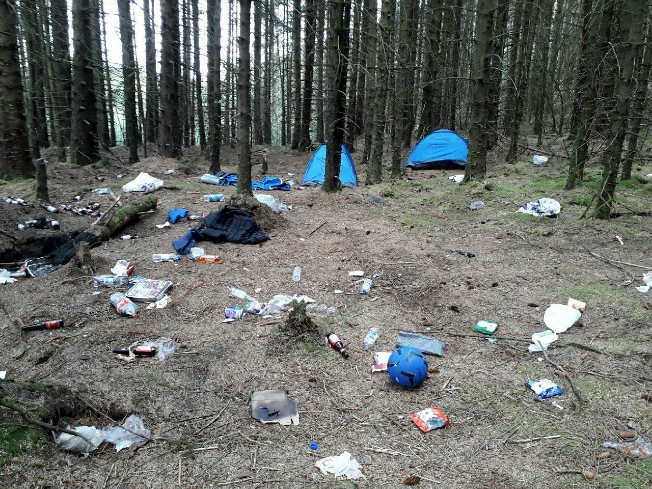 Littering at one of Forestry and Land Scotland's sites in the Loch Lomond area.