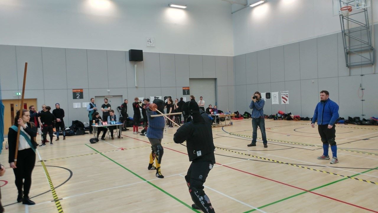 Single stick fencing competition in Glasgow.