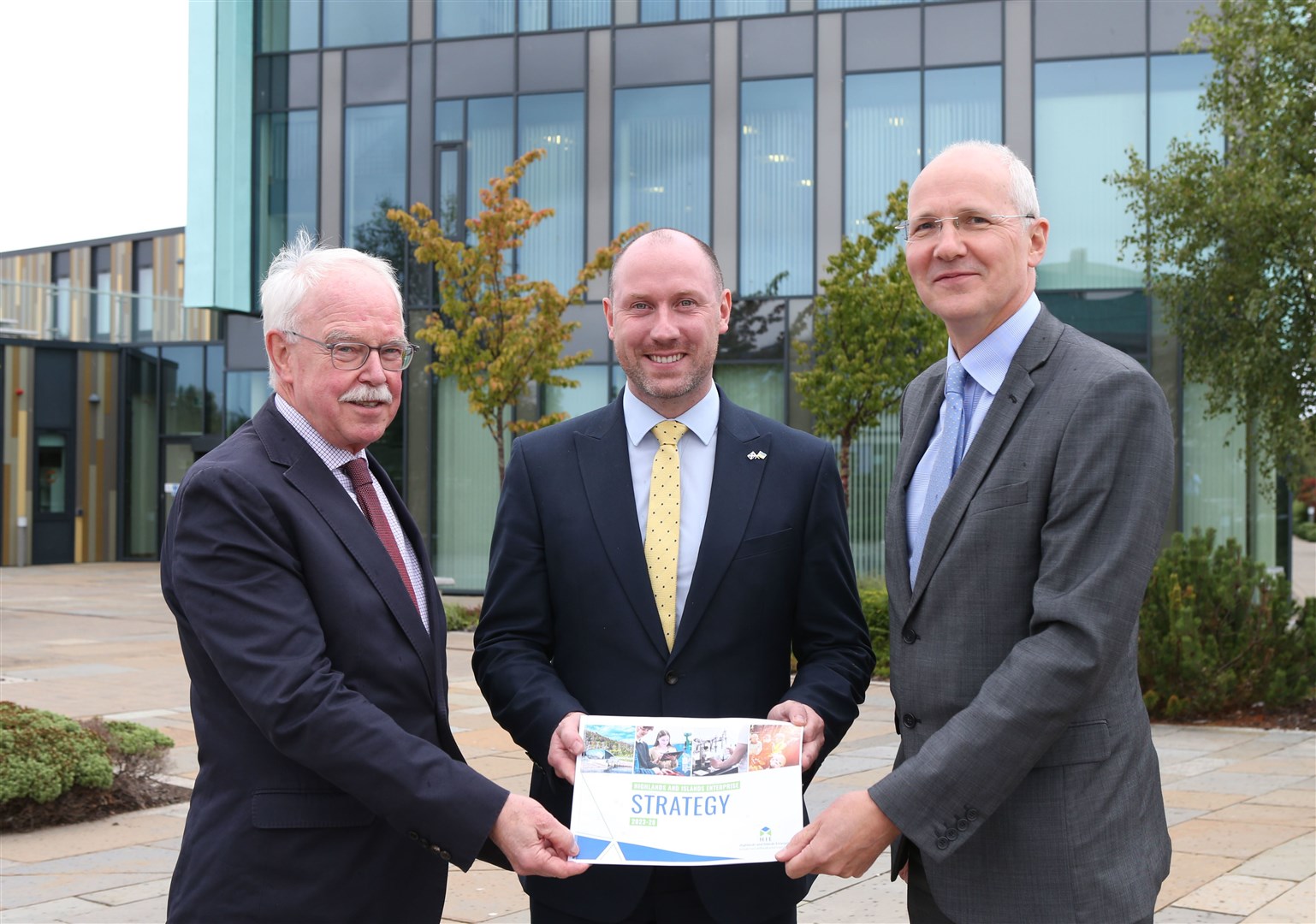From left: Alistair Dodds (chairman of HIE), Neil Gray (Scottish Government's Cabinet Secretary for Wellbeing Economy, Fair Work and Energy) and Stuart Black (HIE's chief executive). Picture: Peter Jolly