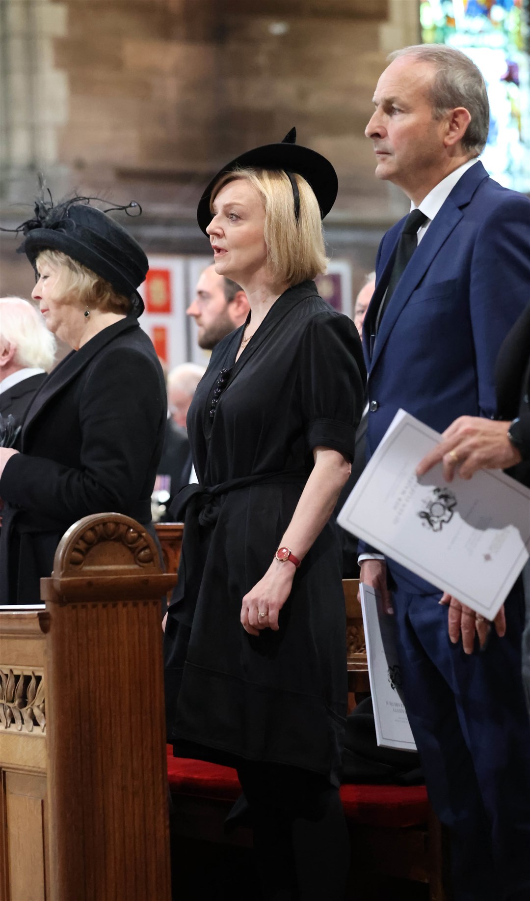 Prime Minister Liz Truss (centre) and Taoiseach Micheal Martin (Liam McBurney/PA)