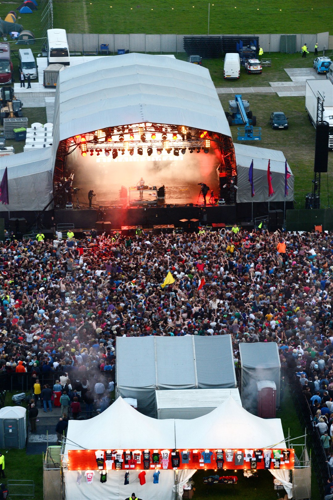 An overview of RockNess 2013 at the main stage for Fatboy Slim. Picture: HNM/ Alasdair Allen