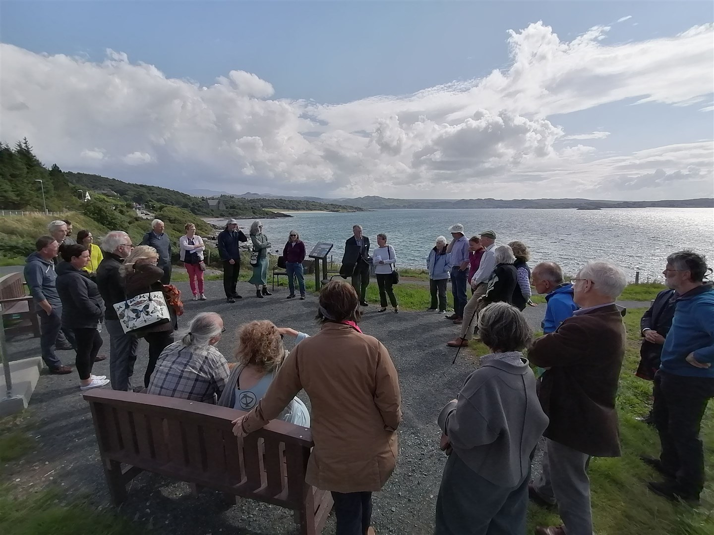 Supporters gather for the formal opening of Gairloch Museum's new outdoor area.