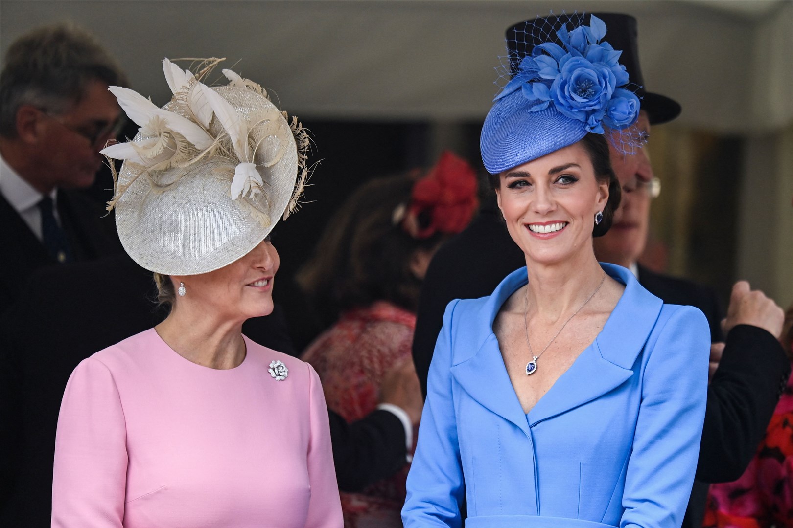Duchess of Cambridge (right) and the Countess of Wessex arriving for the annual Order of the Garter Service at St George’s Chapel, Windsor Castle (Toby Melville/PA)