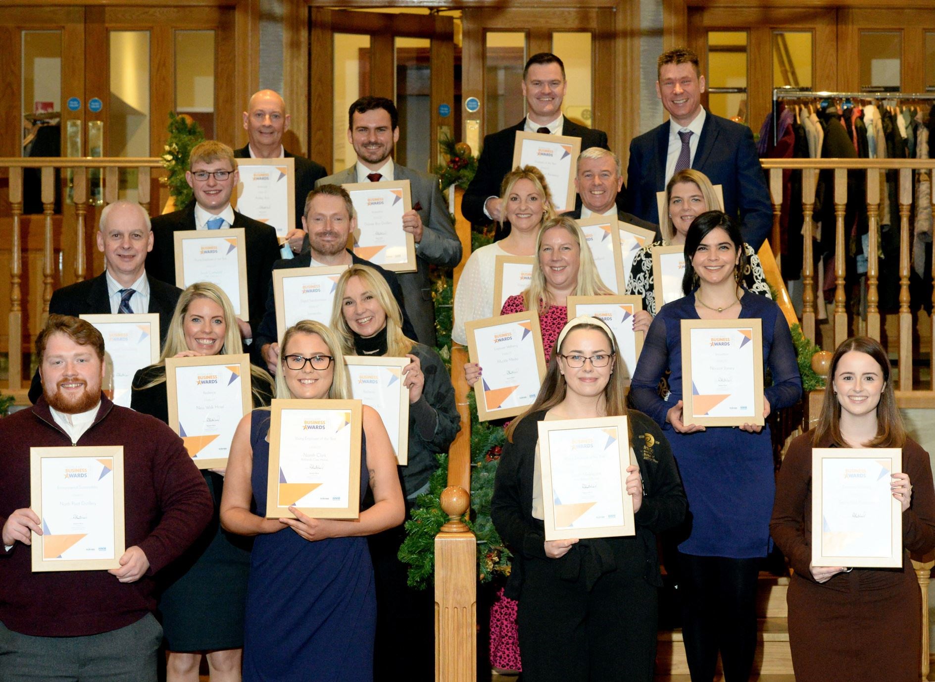 The Highland Business Awards finalists with their certificates. Picture: James Mackenzie.
