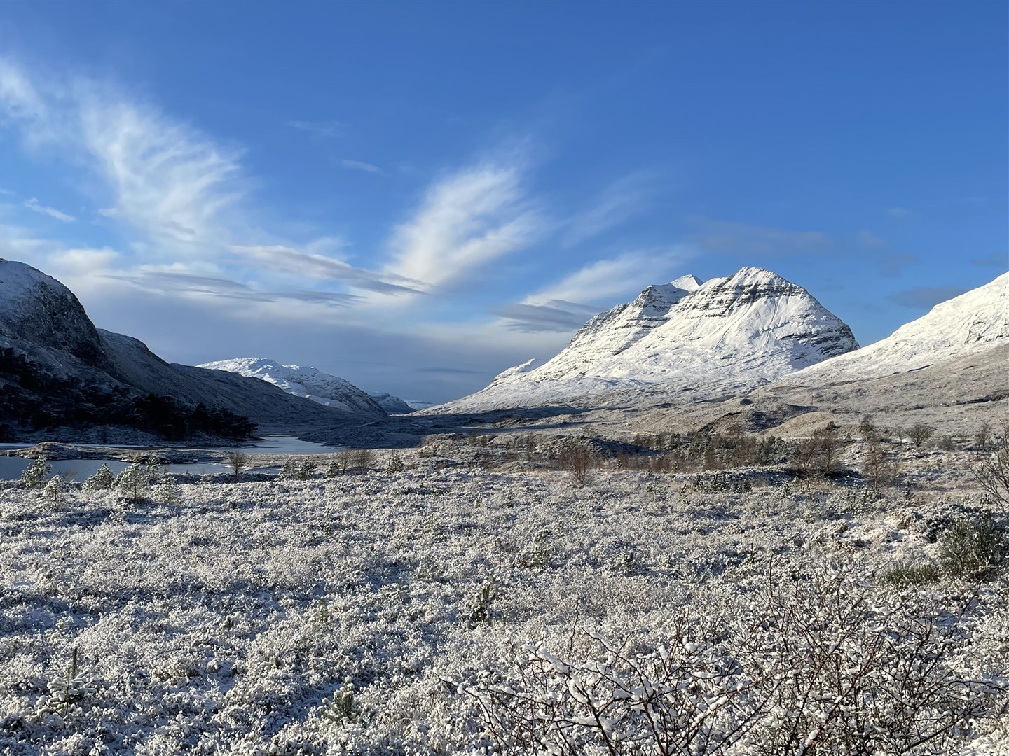 Snapped this whilst showing my Granddaughter the sights on her visit to us last week. It’s the Torridon Mountains from the roadside, with Liathach in the centre, on what was a stunningly beautiful day.