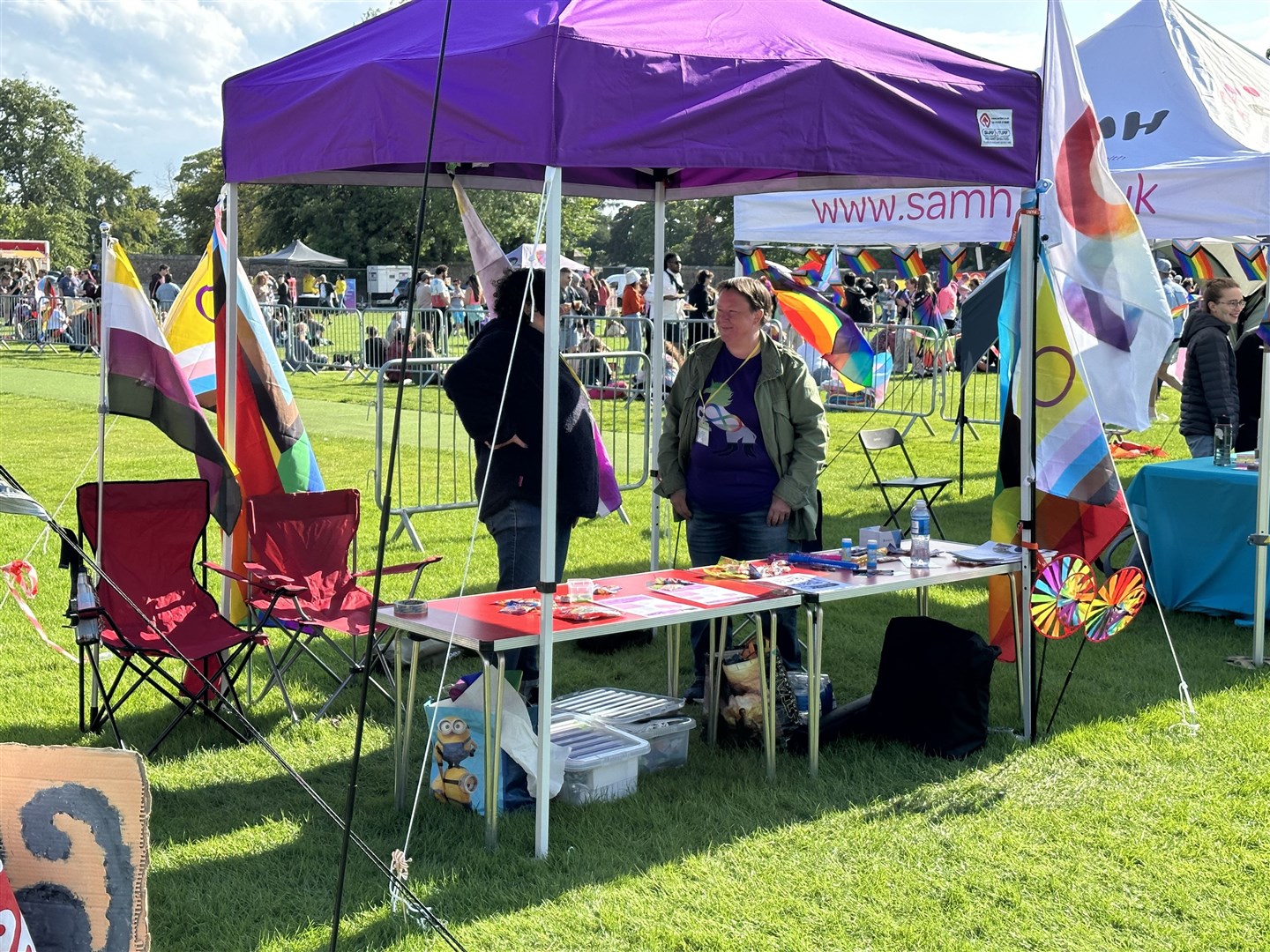 The Autism Rights Group Highland (ARGH) had a stall at Highland Pride 2023 to provide a source of information.