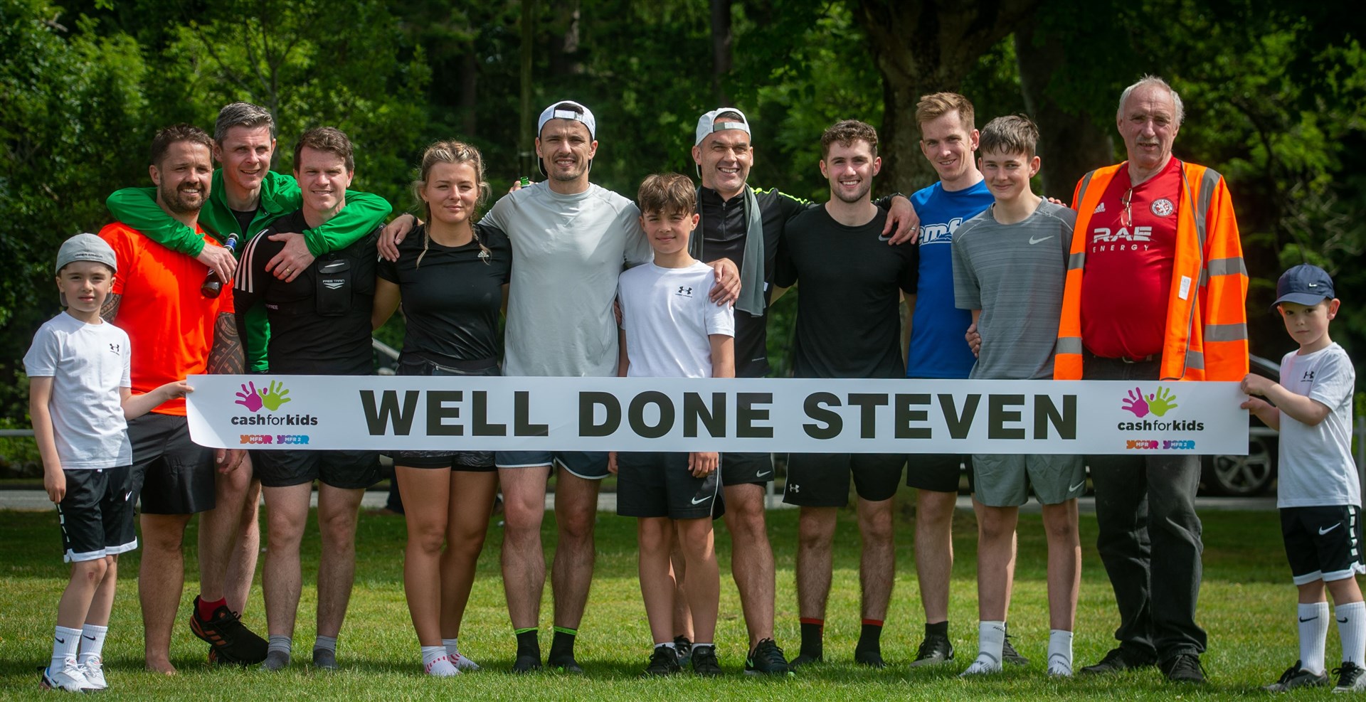 Steven with some of the people of who took part. Picture: Callum Mackay