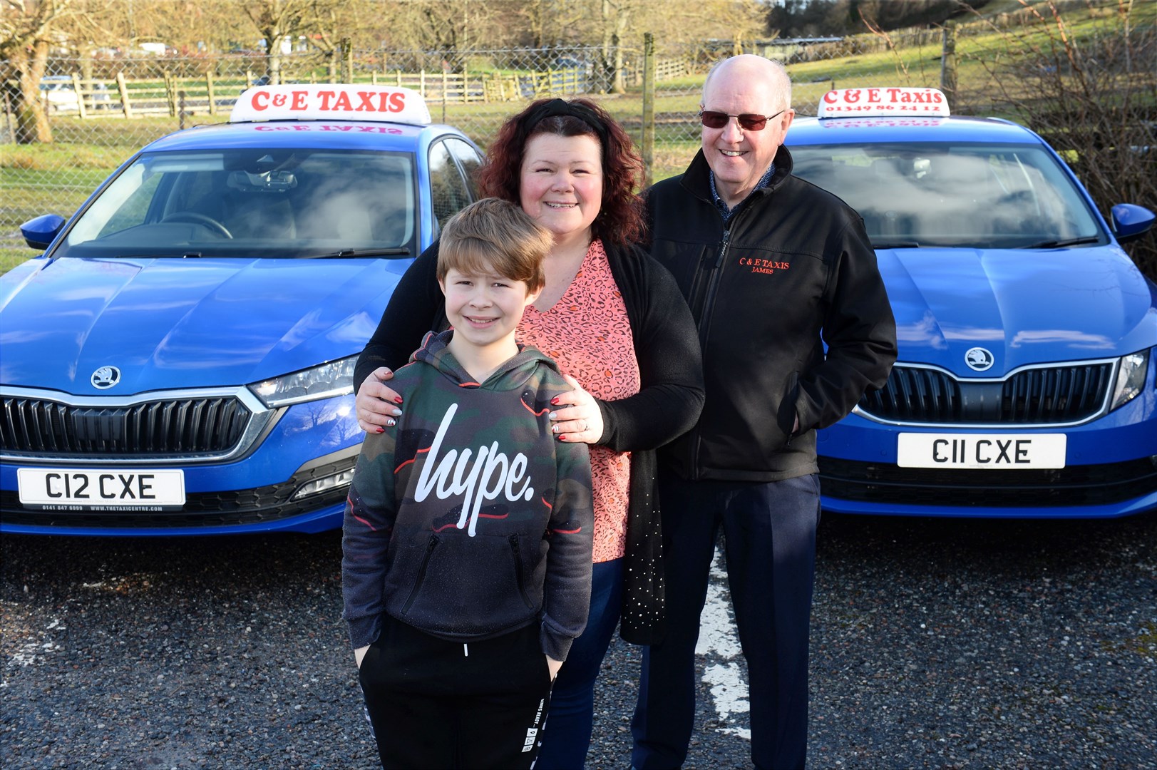 C & E Taxis Dingwall.Three generations as James Campbell with daughter Shirley Campbell and grandson Brady MacDonald. Picture Gary Anthony.