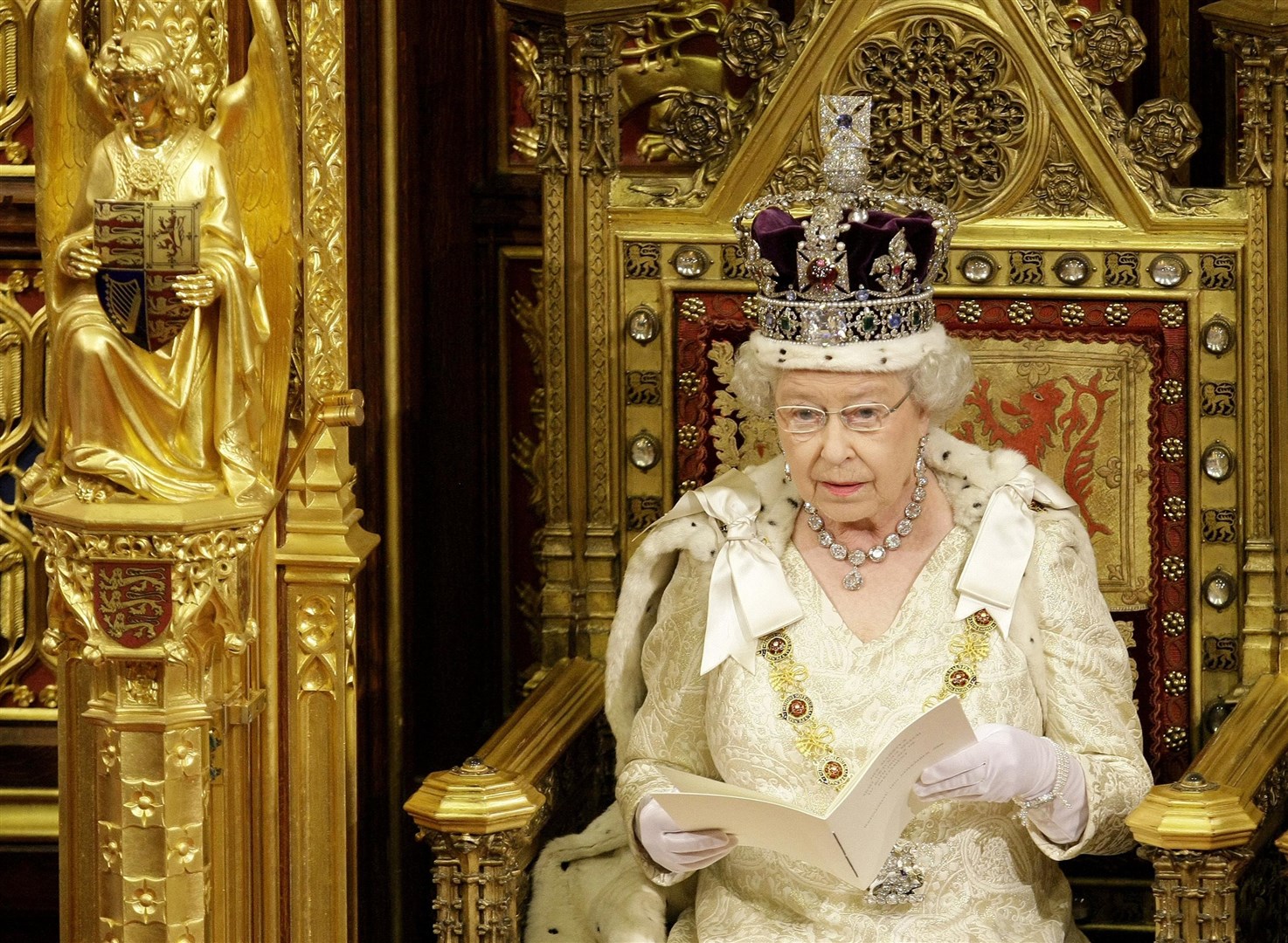 The late Queen at a State Opening of Parliament (Alastair Grant/PA)