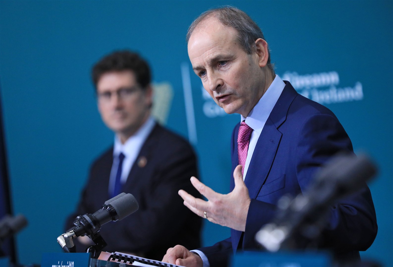 Taoiseach Micheal Martin during a joint press conference at Government Buildings in Dublin (Julien Behal Photography/PA)