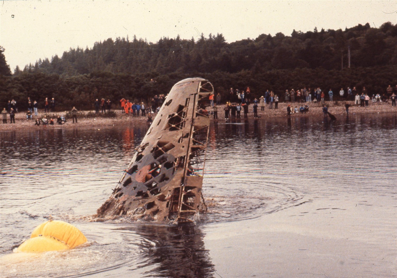 The Wellington Bomber emerges from Loch Ness. Picture supplied by Brooklands Museum.