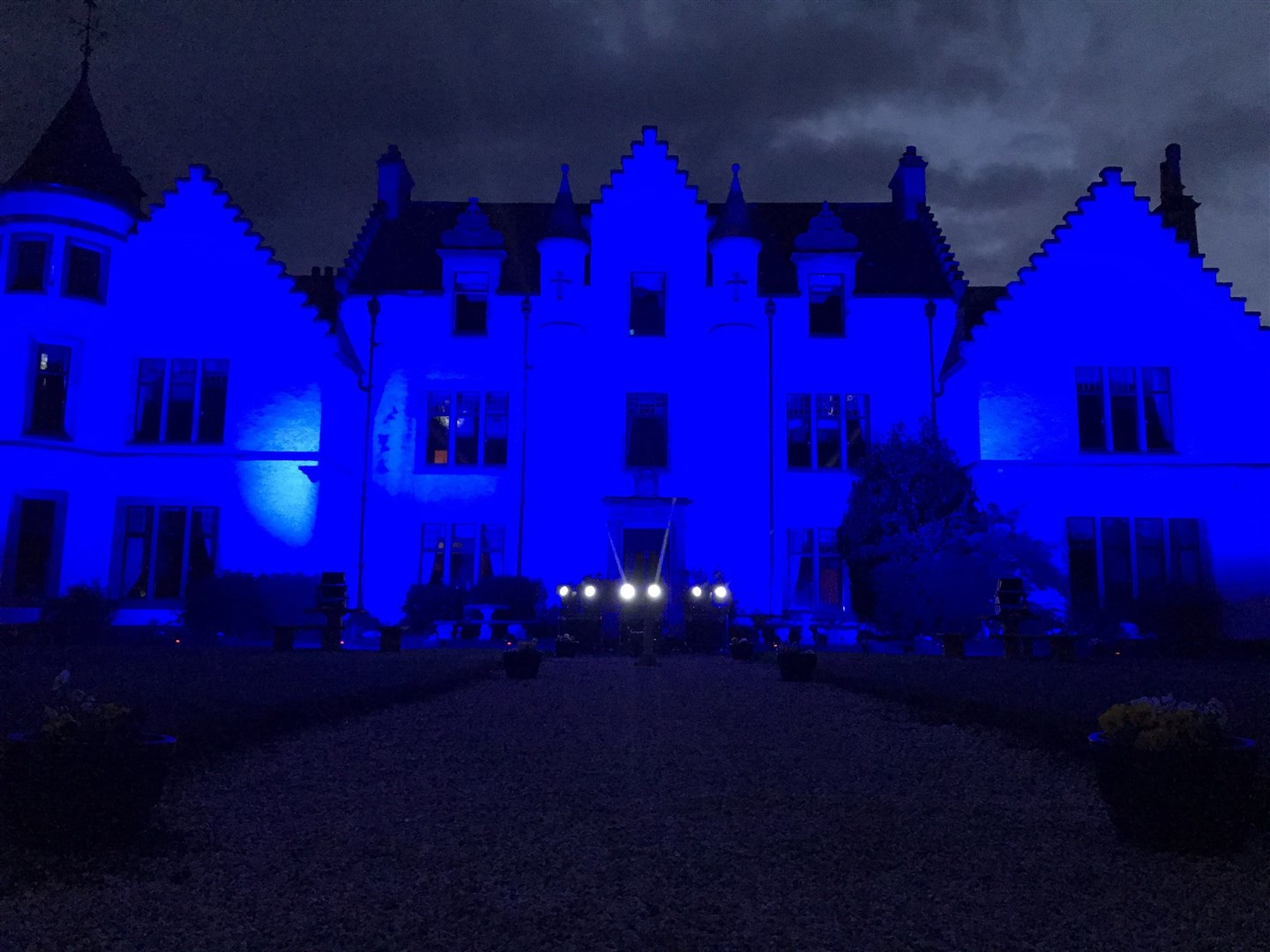 Kincraig Castle Hotel shows its blue colours.