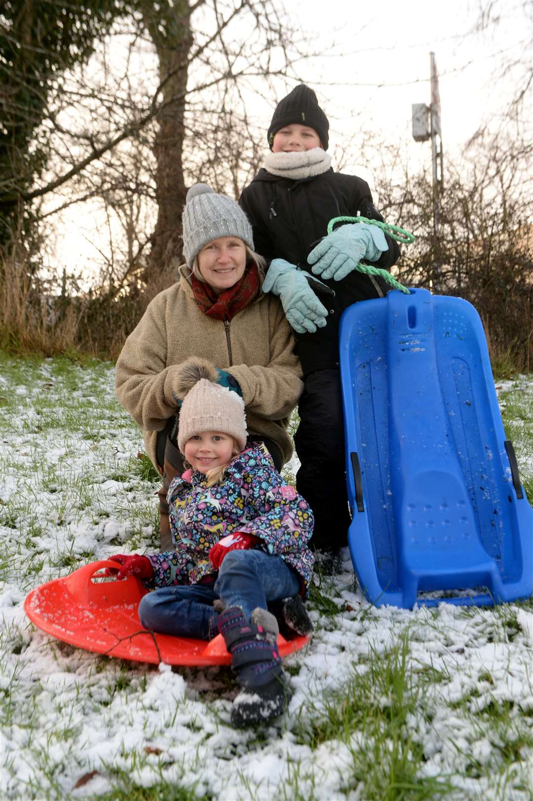 Ross Gordie Kidd (9), Anne (Granny Annie) Mackay and Annie Kidd (5) on Robertson's Hill, Tain. Picture: James Mackenzie.