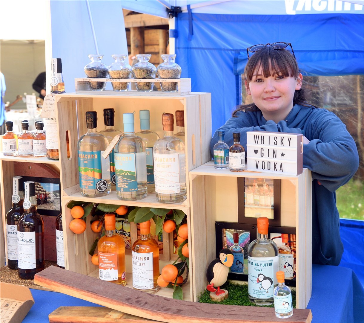 Exclusively Highlands market hosted at Wildwoodz.Spohie Sibbit of Badachro Distillery.Picture Gary Anthony.