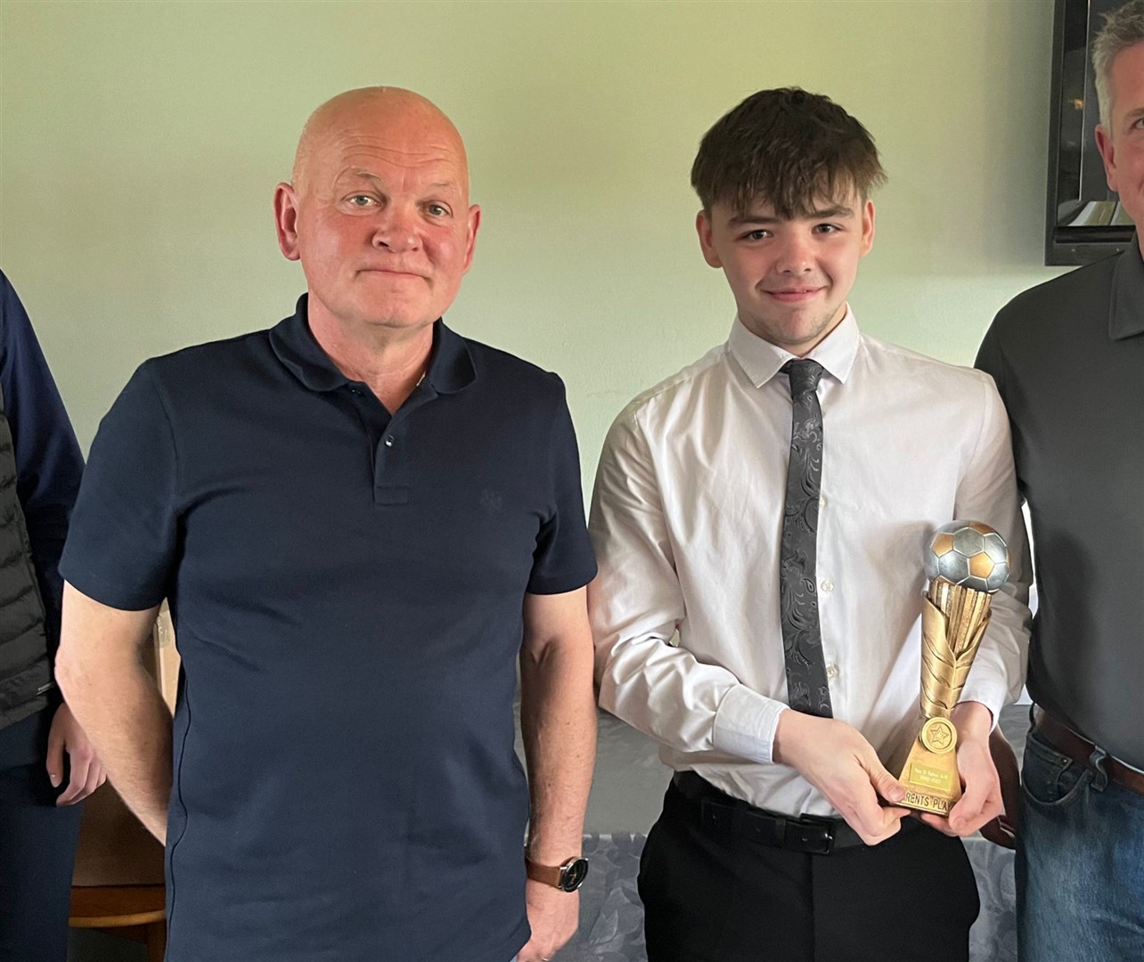 The award for Parents' Player of the Year, presented by Neil Mackenzie, went to Billy Crombie.