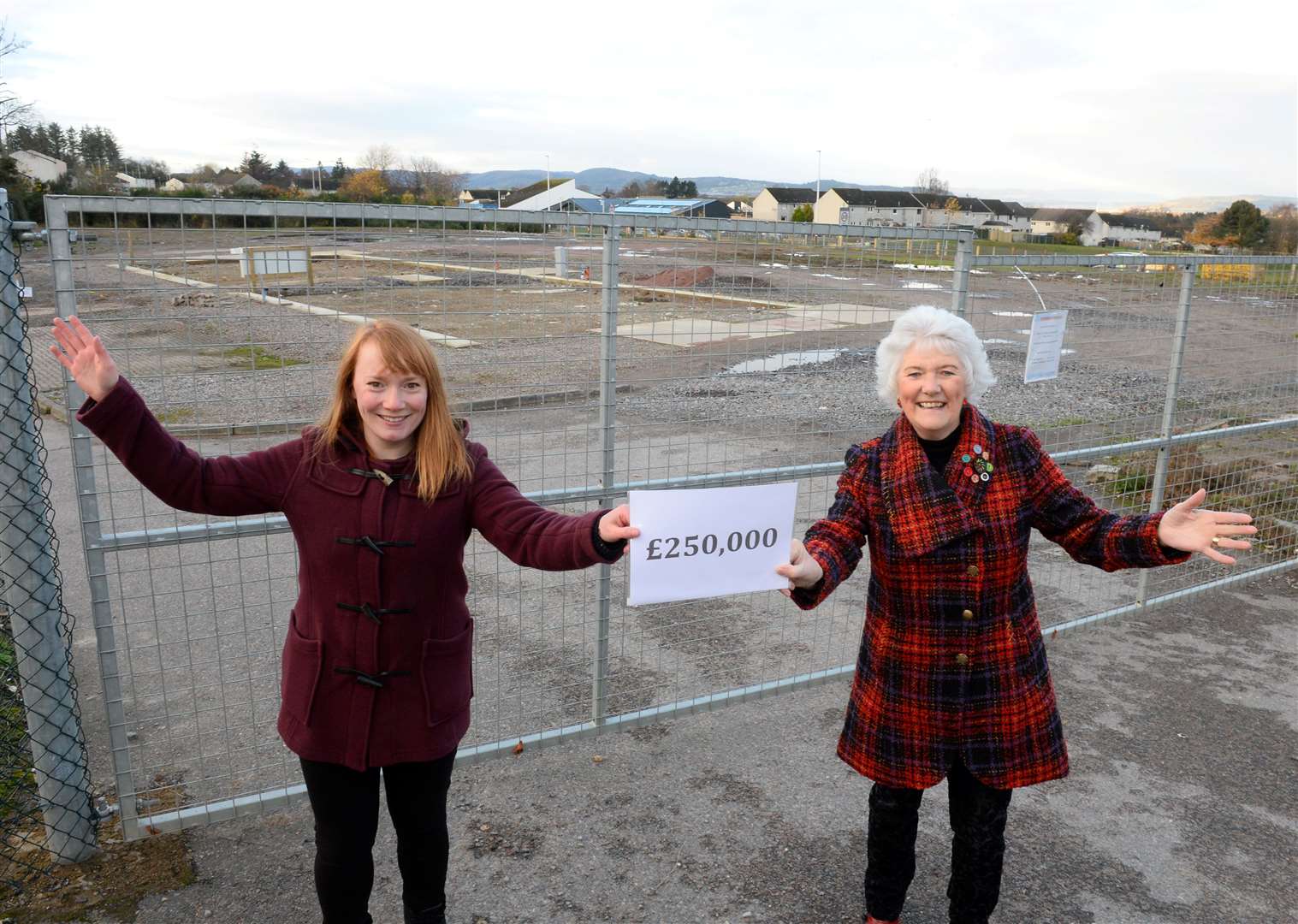 Lauren Hendry and Elsie Normington at site where the Haven Centre will be built.
