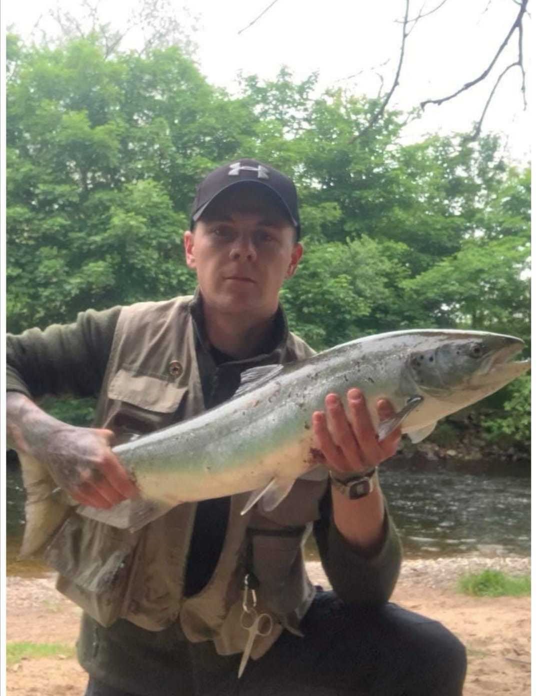 Declan Heenan with the fish he caught this morning. Picture: Alness Angling Club.