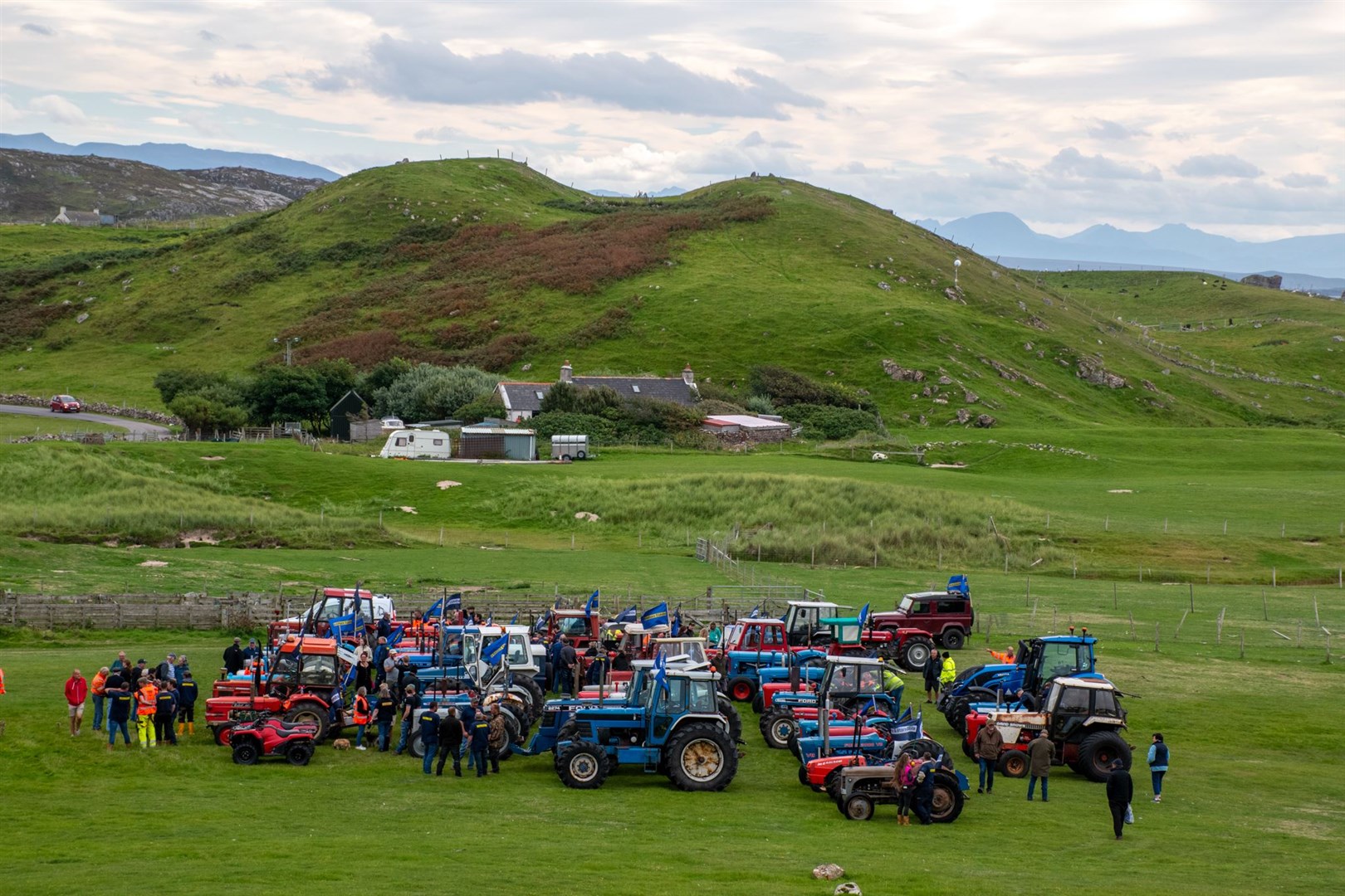 The tractors grouped together. Picture: Sean Mackay