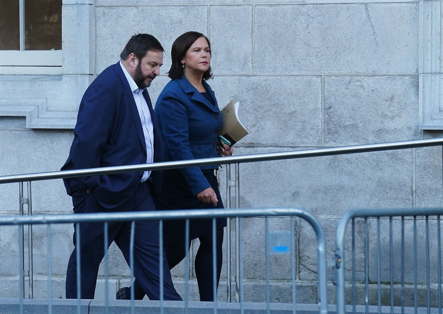 Sinn Fein leader Mary Lou McDonald arrives at the Dail parliament ahead of Saturday’s sitting (Brian Lawless/PA)