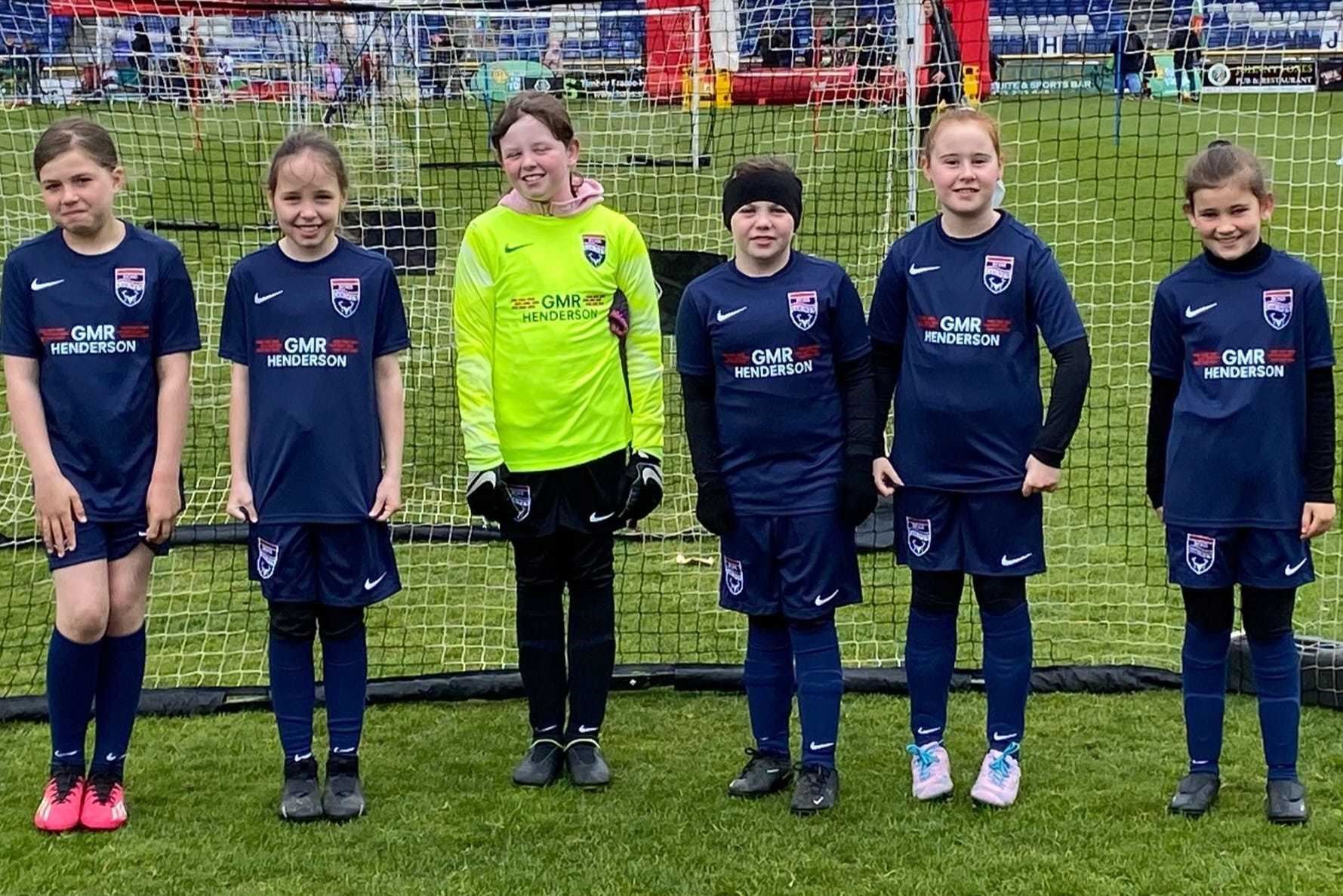 Some of the U10 team who train with Ross County Girls and Women Football Club.