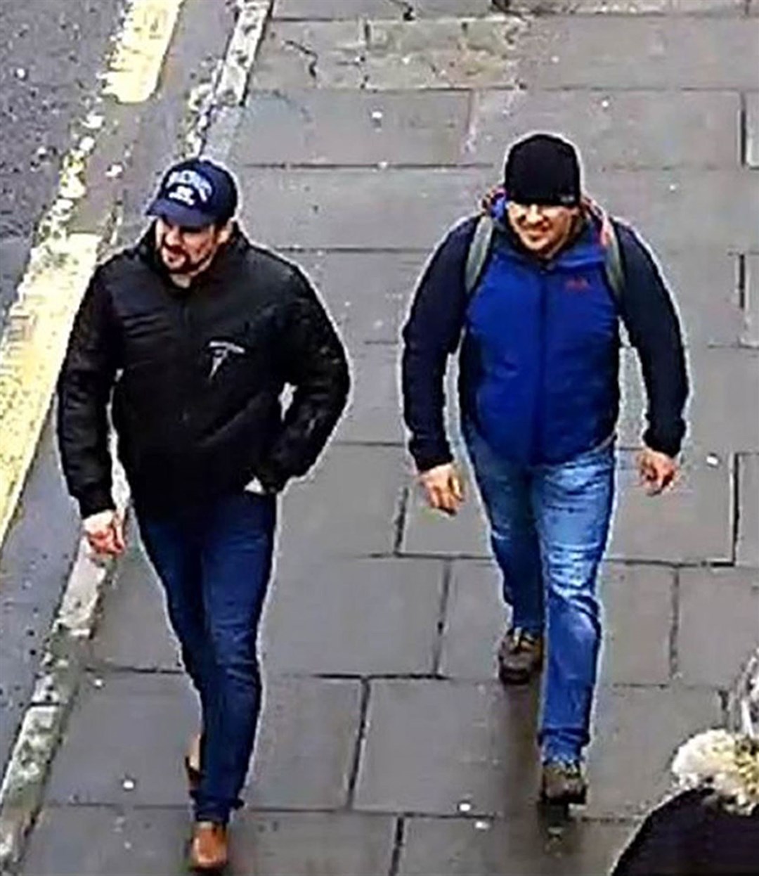 A CCTV still of Ruslan Boshirov and Alexander Petrov on Fisherton Road, Salisbury, at 1.05pm on March 4 2018 (Metropolitan Police/PA)