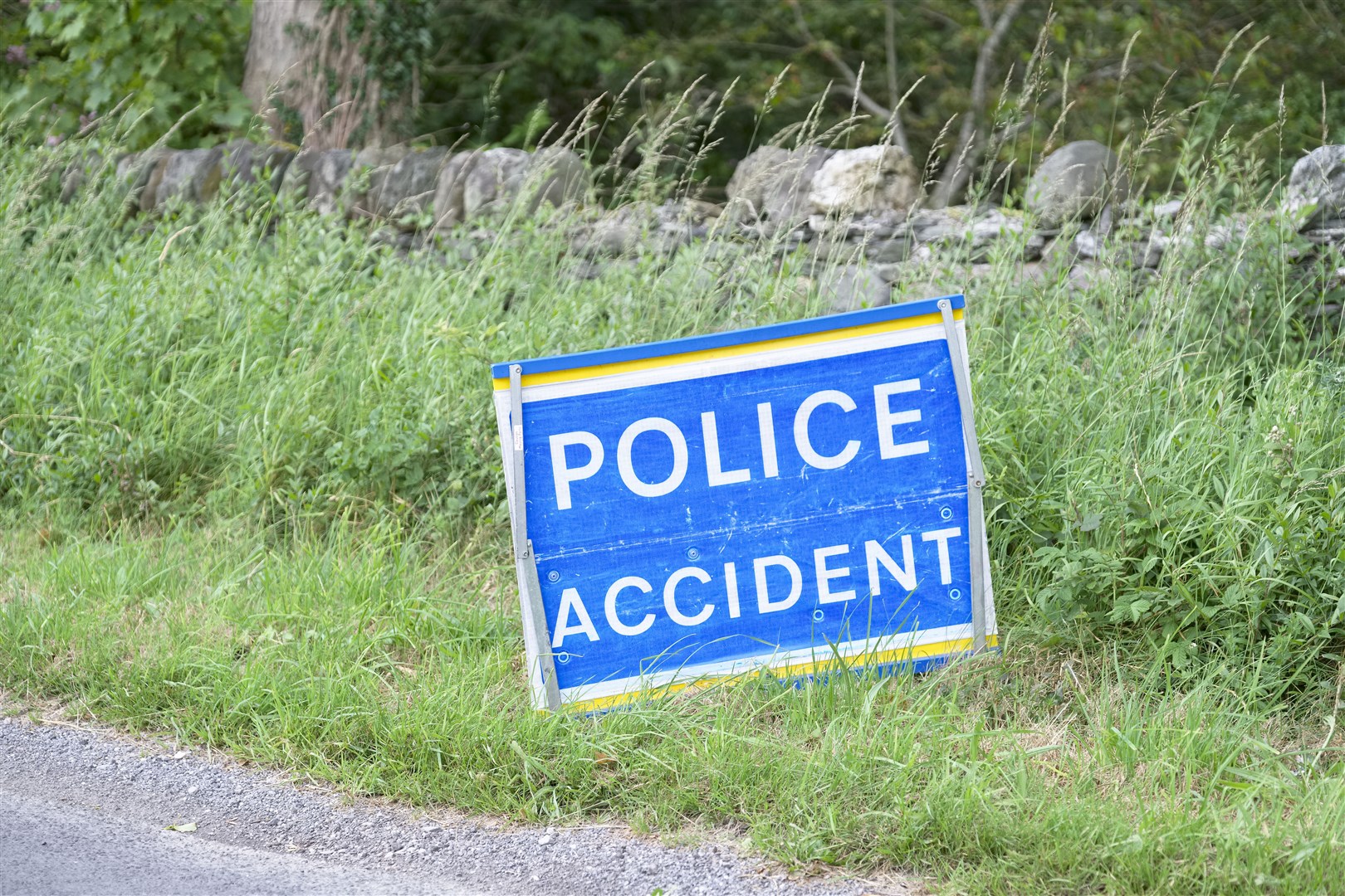 Police accident sign.