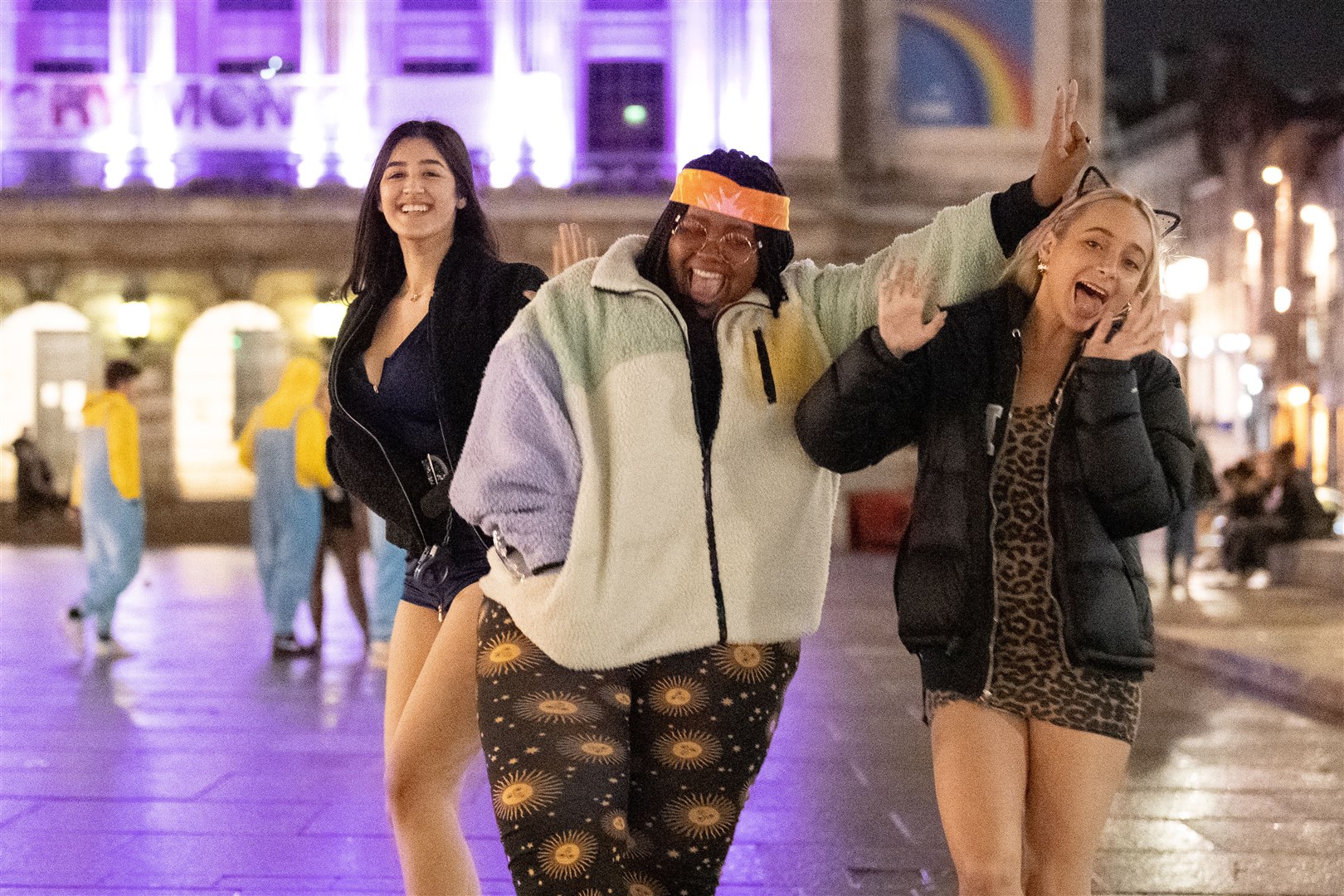 Late-night revellers in Nottingham enjoying themselves on Thursday, shortly before Tier 3 measures came into force. (Joe Giddens/PA)