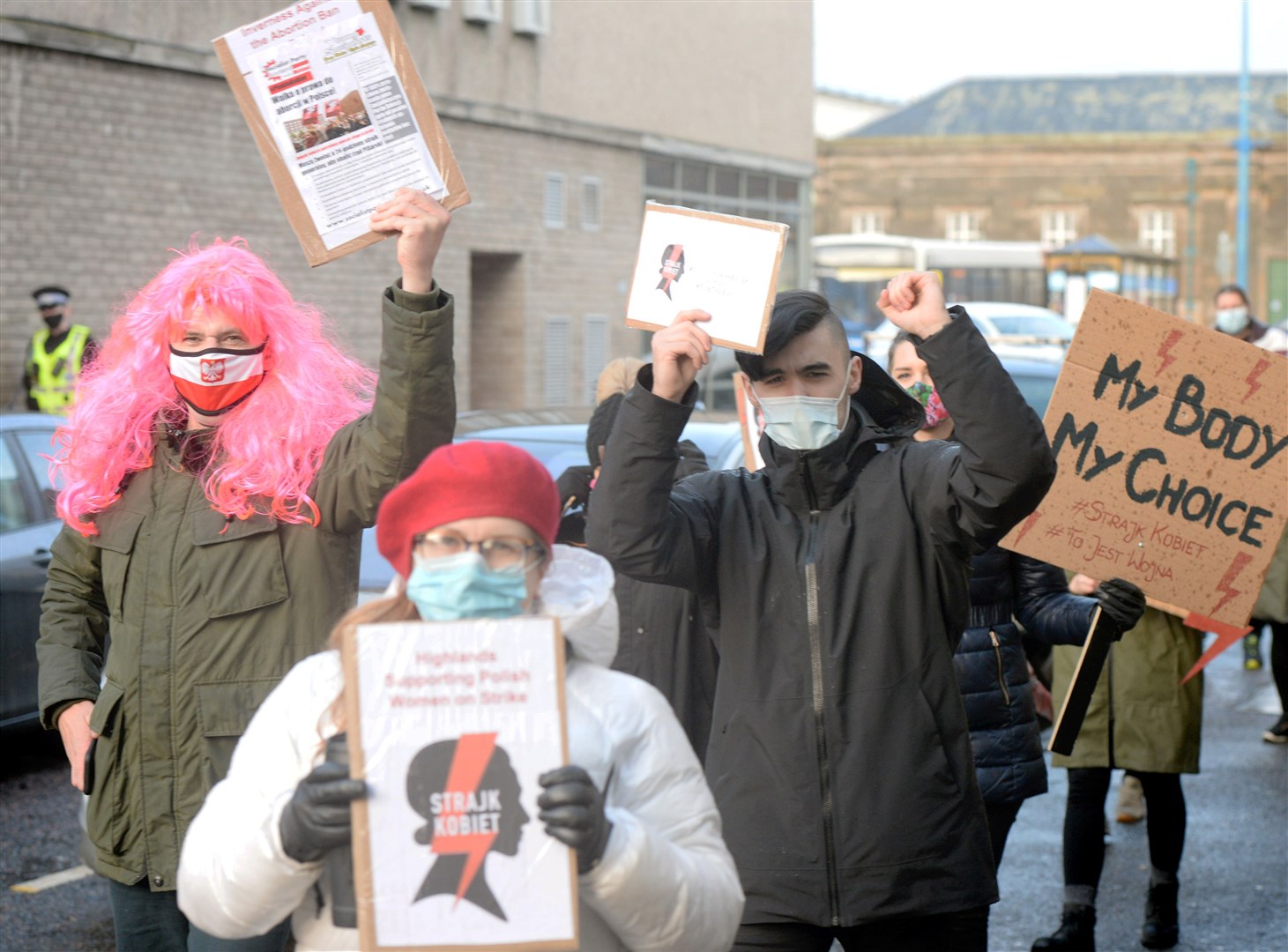 Women protesting against anti-abortion laws in Poland.