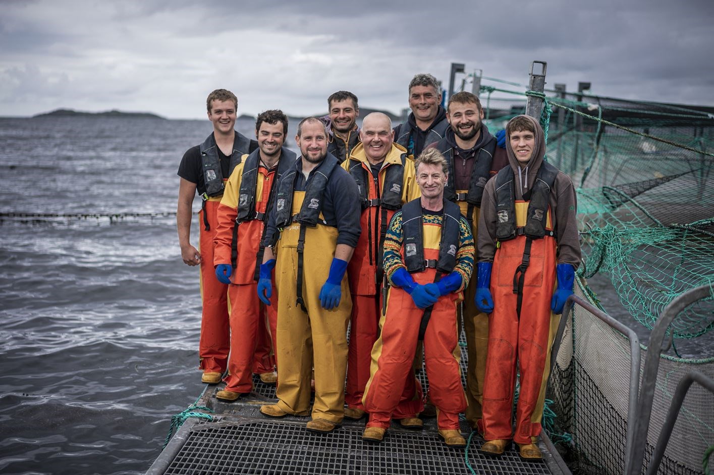Members of Loch Duart's fish farm team.