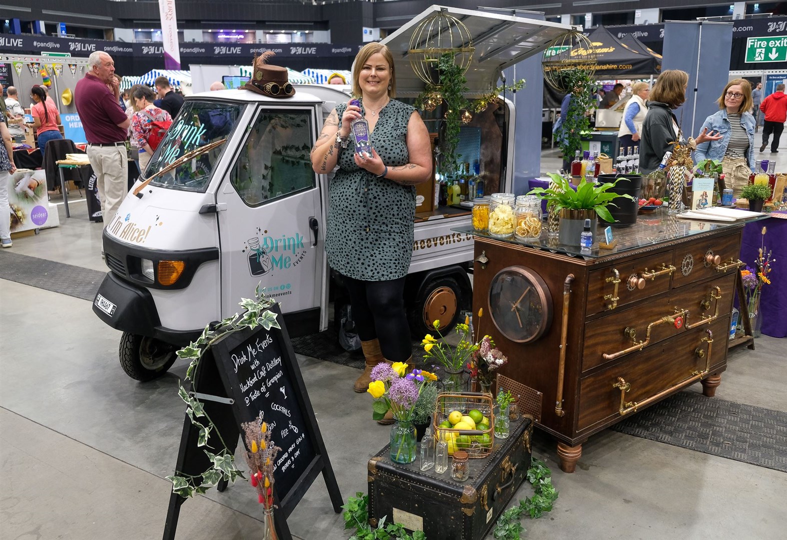 Michelle Russell with Alice the Tuk Tuk at Taste of Grampian.