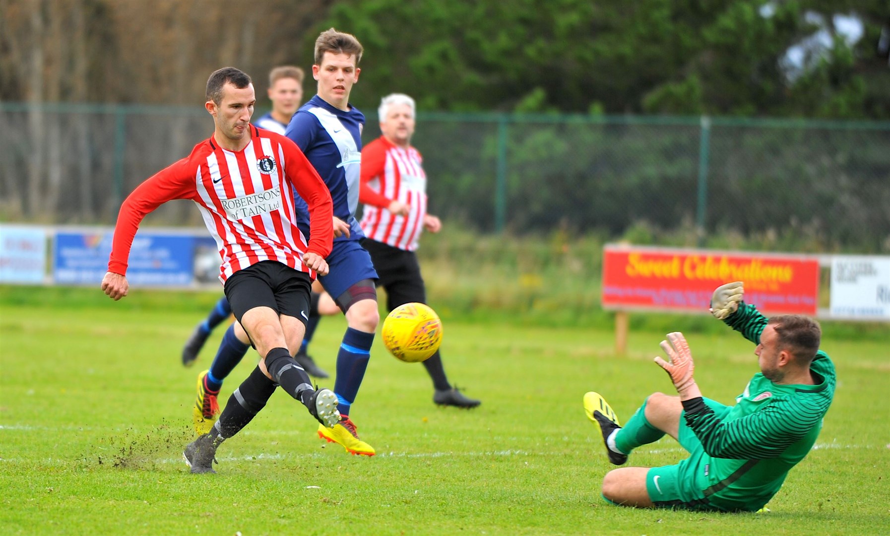 A double from Ben Bruce was not enough for St Duthus to get a result at Golspie Sutherland. Picture: Graeme Webster