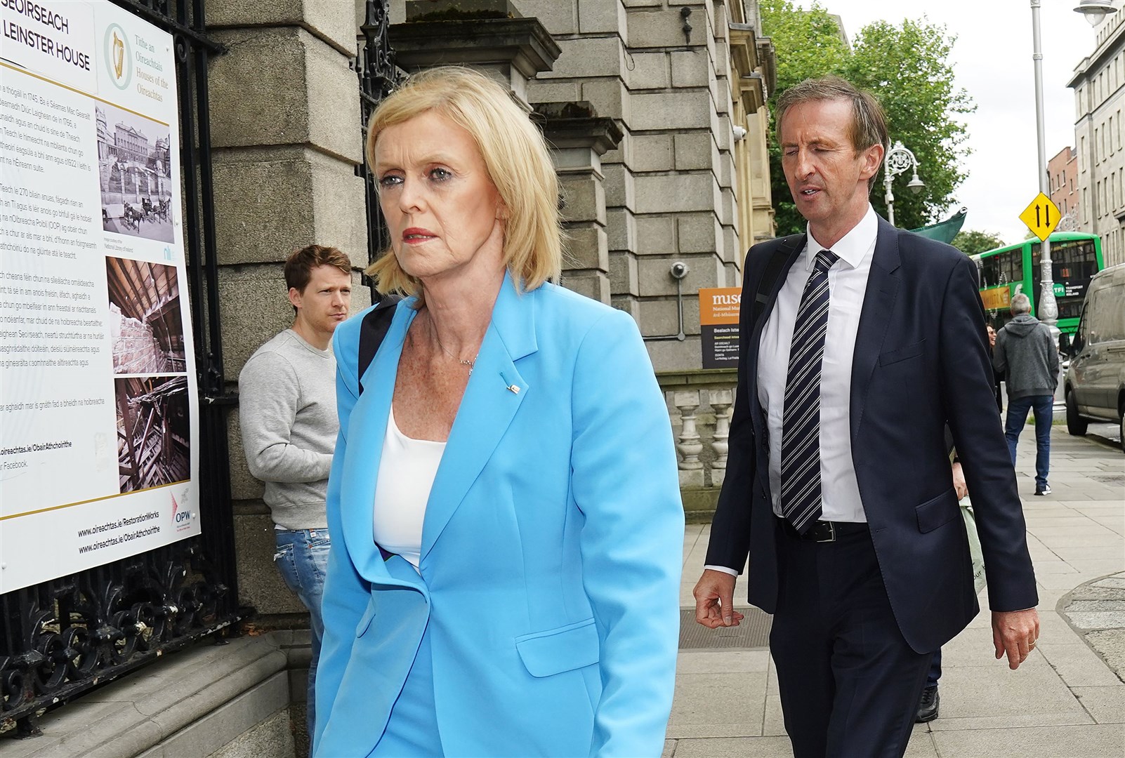 RTE commercial director Geraldine O’Leary and chief financial officer Richard Collins arriving to give evidence (Brian Lawless/PA)
